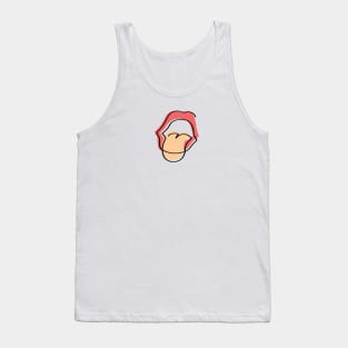 One Line | minimal | Mouth with Tongue Sticking Out Tank Top